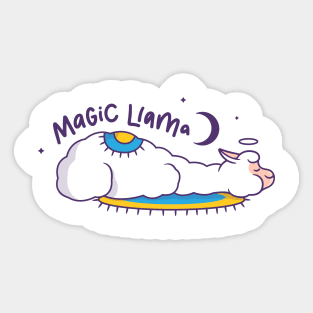 Cute Llama Sleeping Magic Llama Sticker